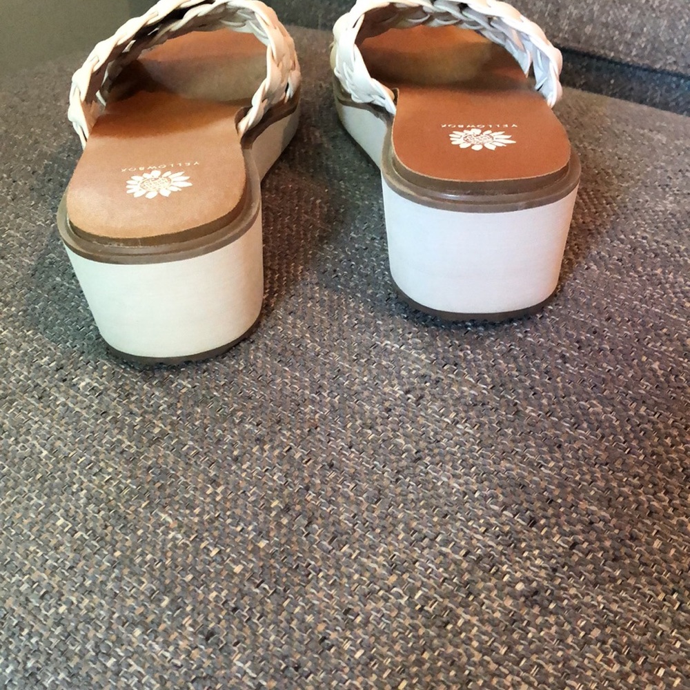 Yellow Box White Woven Platform Slide Sandals - Picture 3 of 4
